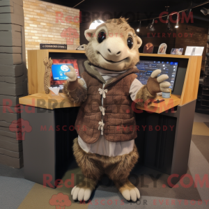 Brown Armadillo mascot...