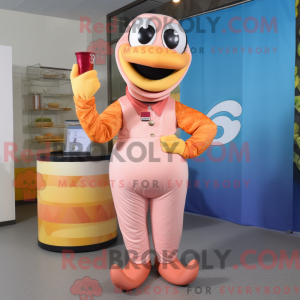 Peach Snake-mascottekostuum...