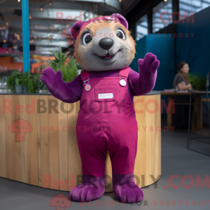 Magenta Seal maskot kostume...