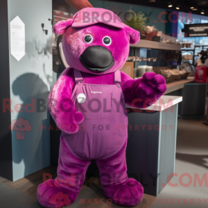 Magenta Seal maskot kostume...