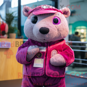 Magenta Seal maskot kostume...