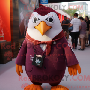 Maroon Penguin maskot...
