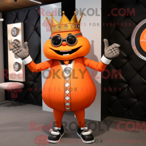 Orange King-mascottekostuum...