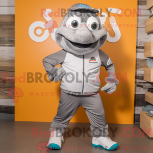 Grå Momentum maskot kostume...