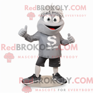 Grå Momentum maskot kostume...