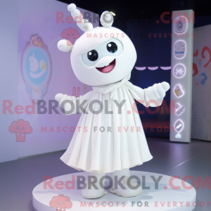 Hvit armbånd maskot kostyme...
