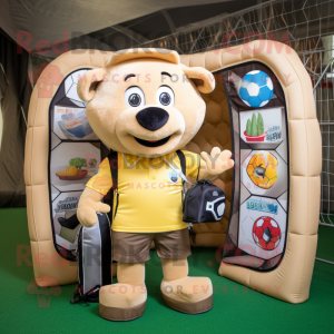 Tan voetbalgoal mascotte...