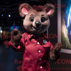 Maroon Aye-Aye maskot...