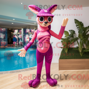 Magenta Gazelle Maskottchen...
