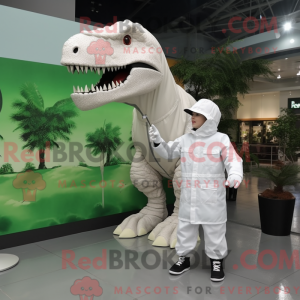 Hvid Tyrannosaurus maskot...