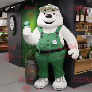 Hvid grøn øl maskot kostume...