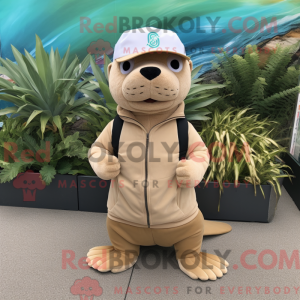 Beige Sea Lion mascot...