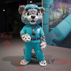 Cyan Jaguar Maskottchen...