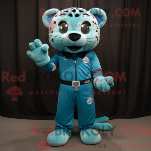 Cyan Jaguar Maskottchen...