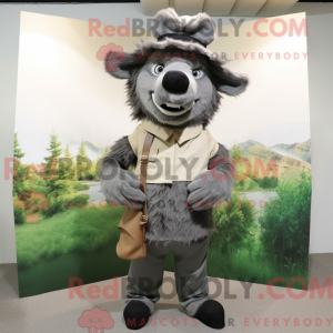 Grå vildsvin maskot kostume...