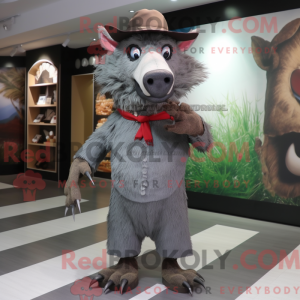 Grå vildsvin maskot kostume...
