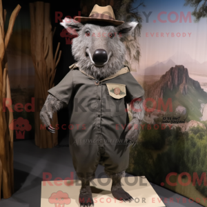 Gray Wild Boar mascot...