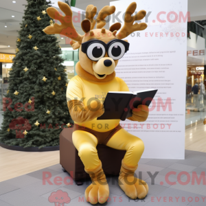 Gull Reindeer maskot drakt...