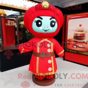 Red Dim Sum mascot costume...