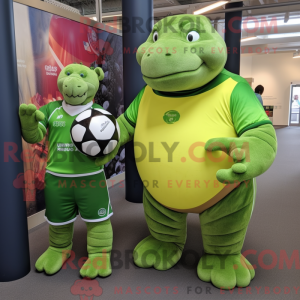 Lime Green Glyptodon mascot...