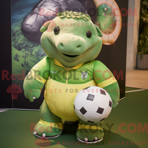 Limegrøn Glyptodon maskot...