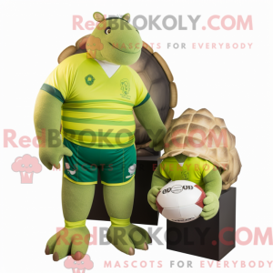 Lime Green Glyptodon mascot...