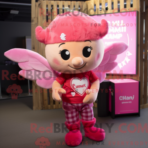 Roze Cupido-mascottekostuum...