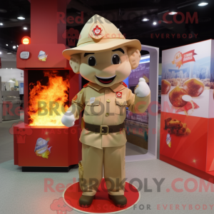 Tan Fire Fighter maskot...