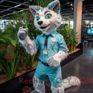 Cyan Lynx Maskottchen...