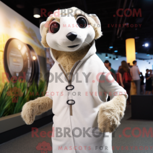 Hvid Meerkat maskot kostume...