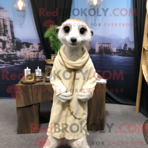 Hvid Meerkat maskot kostume...