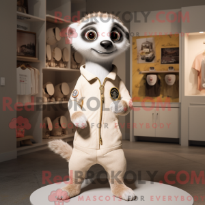 Hvid Meerkat maskot kostume...