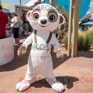 Hvid Meerkat maskot kostume...