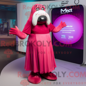 Magenta Walross Maskottchen...