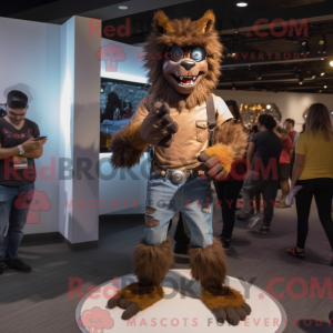 Brun varulv maskot drakt...