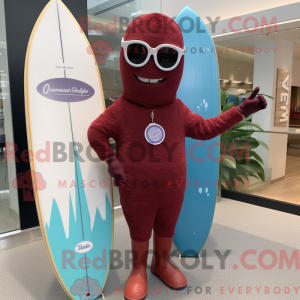 Maroon Surfboard mascot...