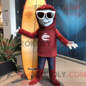Maroon Surfboard maskot...