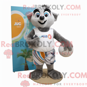 Gray Juggle mascot costume...