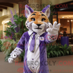 Lavendel Bobcat maskot...