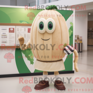 Beige Melon mascot costume...