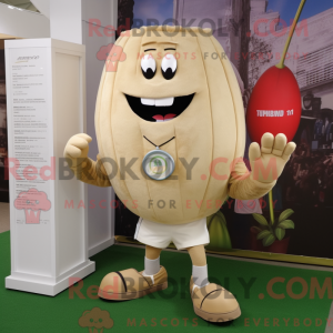 Beige Melon mascot costume...