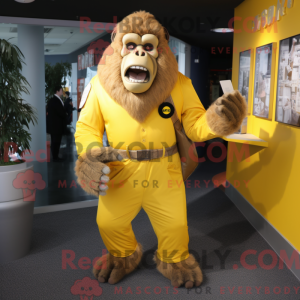 Gelber Gorilla Maskottchen...