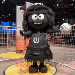 Black Volleyball Net mascot...