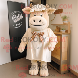 Béžová postava maskota Beef...
