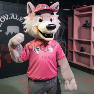 Roze Wolf-mascottekostuum...