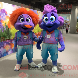 Purple Clown Fish maskot...