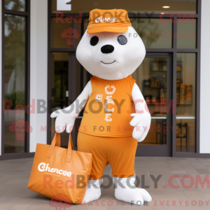 Orange Hermelin Maskottchen...
