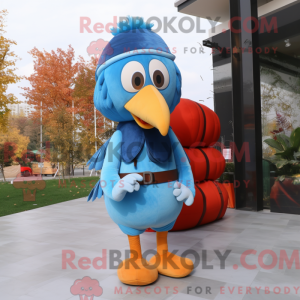 Sky Blue Turkey mascot...