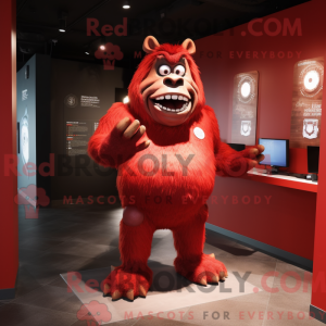 Red Ogre maskotdraktfigure...