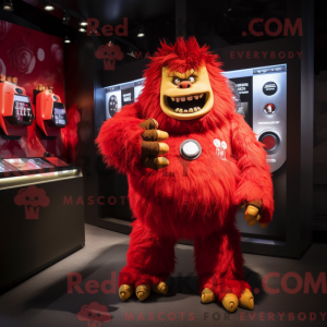 Red Ogre maskot kostume...